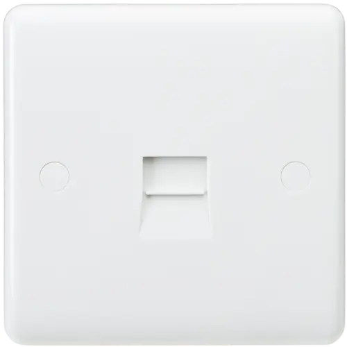 ML Curved Edge Telephone Master Socket in White CU7300 ML Knightsbridge