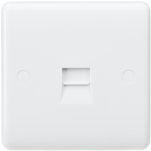 ML Curved Edge Telephone Master Socket in White CU7300