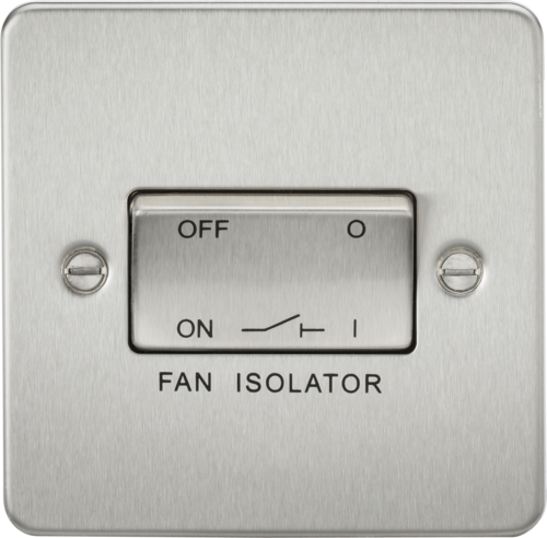 ML Flat Plate 3 Pole Fan Isolator Switch in Brushed Chrome