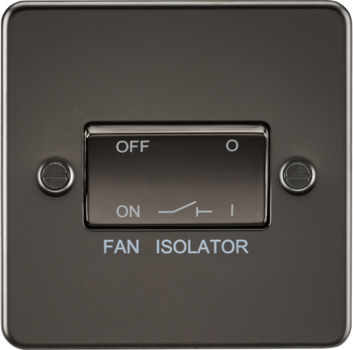 ML Flat Plate 10AX 3 Pole Fan Isolator Switch - Gunmetal