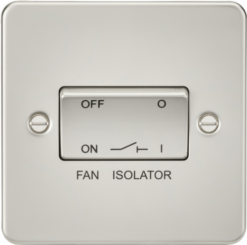 ML Flat Plate 10AX 3 Pole Fan Isolator Switch - Pearl