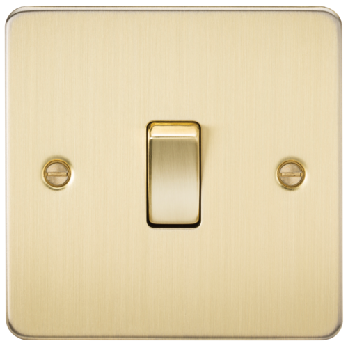 ML Flat Plate 10AX 1 Gang Intermediate Switch - Brushed Brass