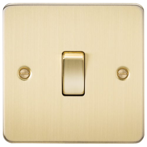 ML Flat Plate 10A 1 Gang 2 Way Switch - Brushed Brass