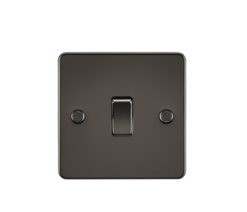 ML Flat Plate 10A 1 Gang 2 Way Switch - Gunmetal