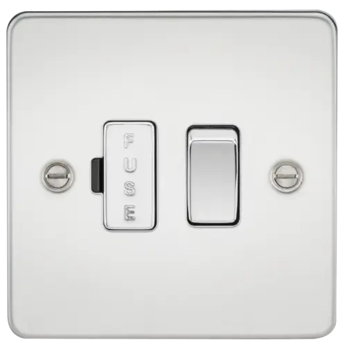 ML Flat Plate 13A Switched Fused Spur Unit - Polished Chrome
