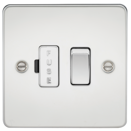 ML Flat Plate 13A Switched Fused Spur Unit - Polished Chrome