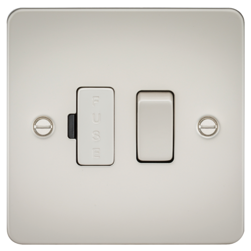 ML Flat Plate 13A Switched Fused Spur Unit - Pearl