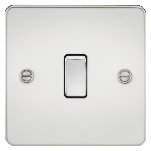 ML Flat Plate 20A 1 Gang DP switch - Polished Chrome