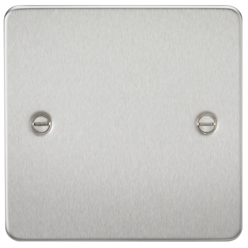 ML Flat Plate 1 Gang Blanking Plate - Brushed Chrome