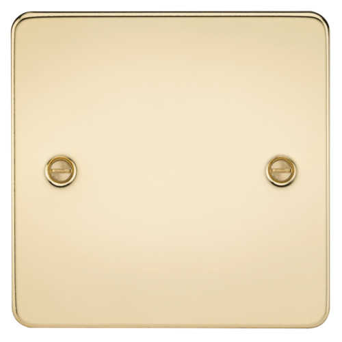 ML Flat Plate 1 Gang Blanking Plate - Polished Brass