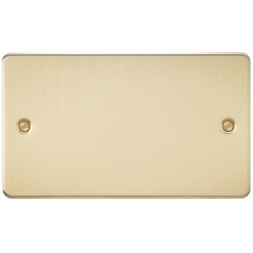 ML Flat Plate 2 Gang Blanking Plate - Brushed Brass