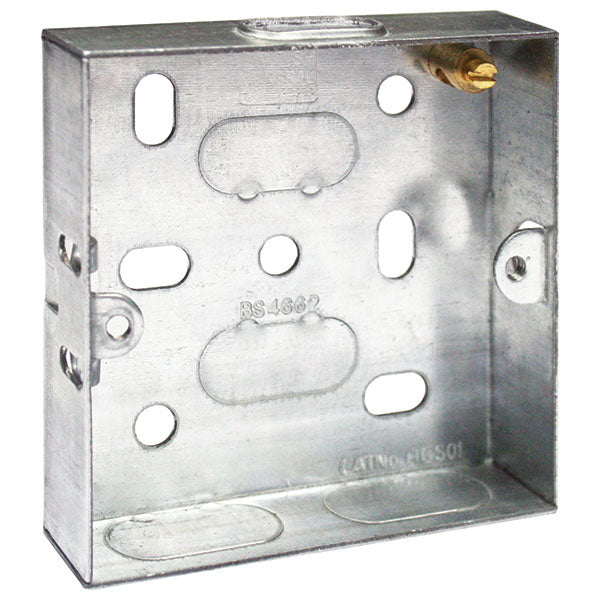 16mm Single Galvanised Steel Knockout Metal Back Box