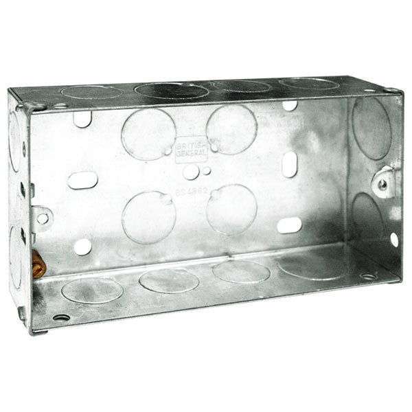 35mm Double Galvanised Steel Knockout Metal Back Box