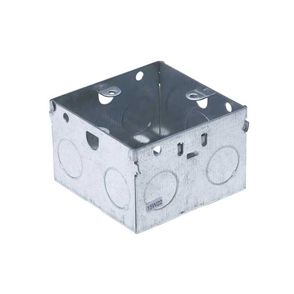 47mm Single Galvanised Steel Knockout Metal Back Box