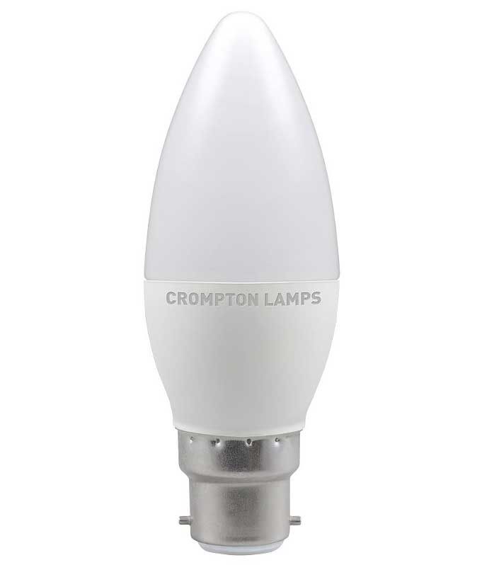 Crompton 5.5 Watt B22 LED Candle Bulb (Frosted) in Daylight