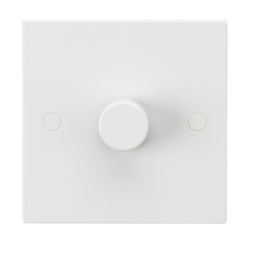 ML Square Edge 1 Gang 40-400W Dimmer in White