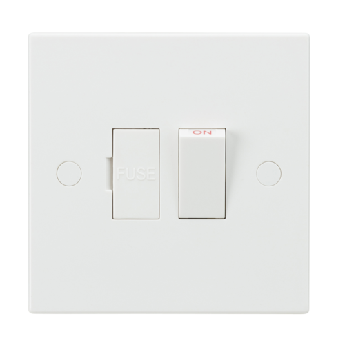 ML Square Edge 13A Switched Fused Spur Unit in White