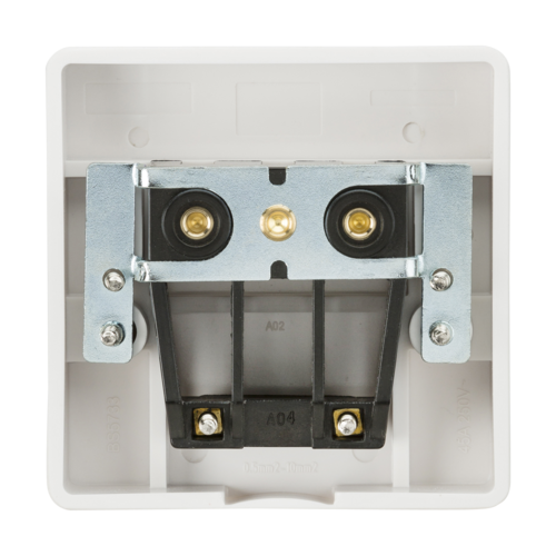 ML Square Edge 45A Cooker Connection Unit in White