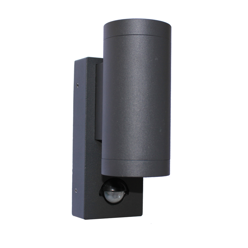 ELD Up Down Wall Light in Black with PIR