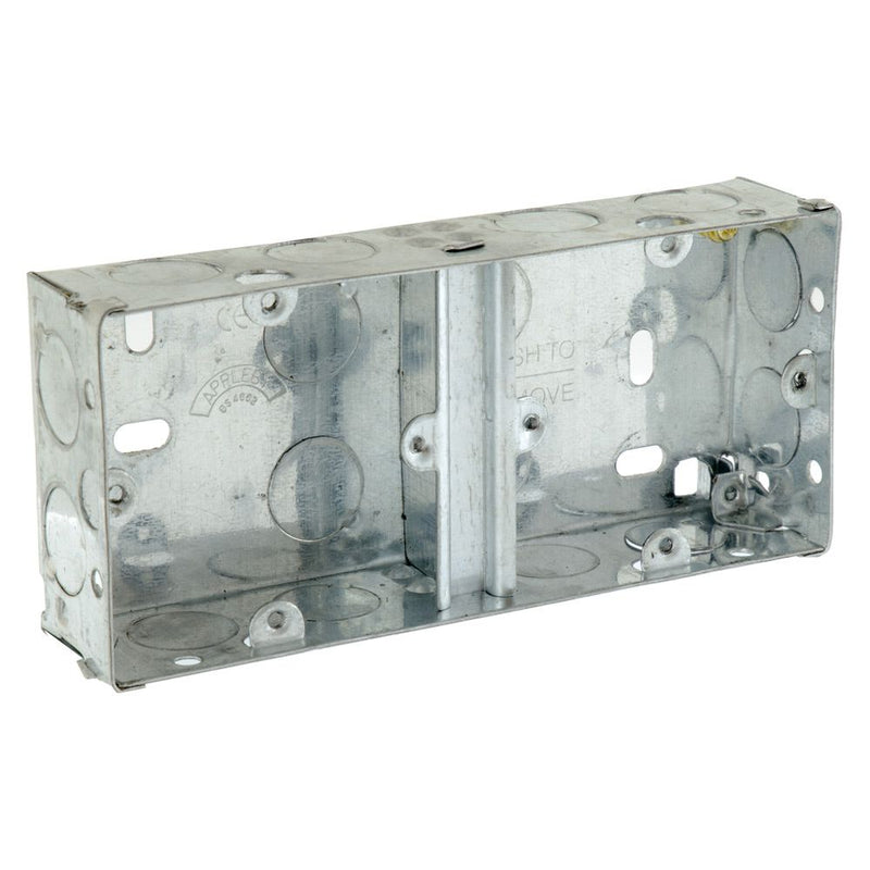 25mm Dual Galvanised Steel Knockout Metal Back Box