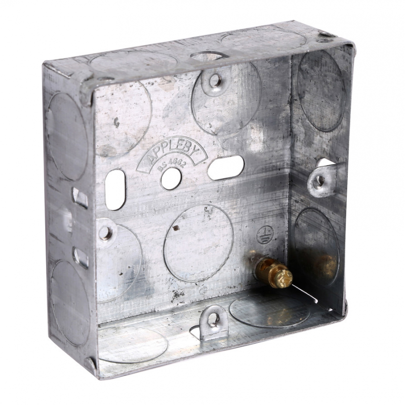 25mm Single Galvanised Steel Knockout Metal Back Box