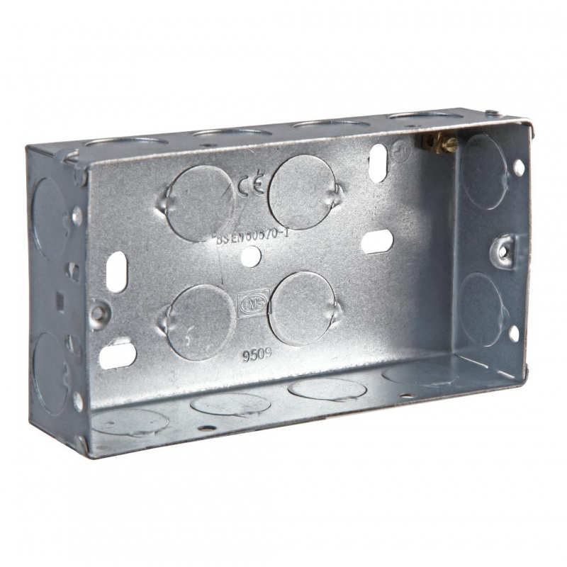 25mm Double Galvanised Steel Knockout Metal Back Box