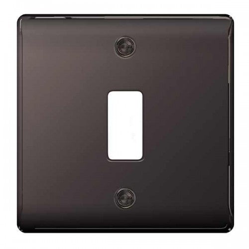 BG Nexus Grid 1 Gang Frontplate in Black Nickel - RNBN1-01