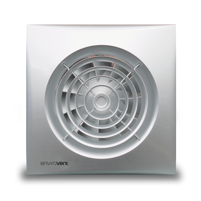 EnviroVent 4" Timer Silent Whisper Quiet Extractor Fan in Silver