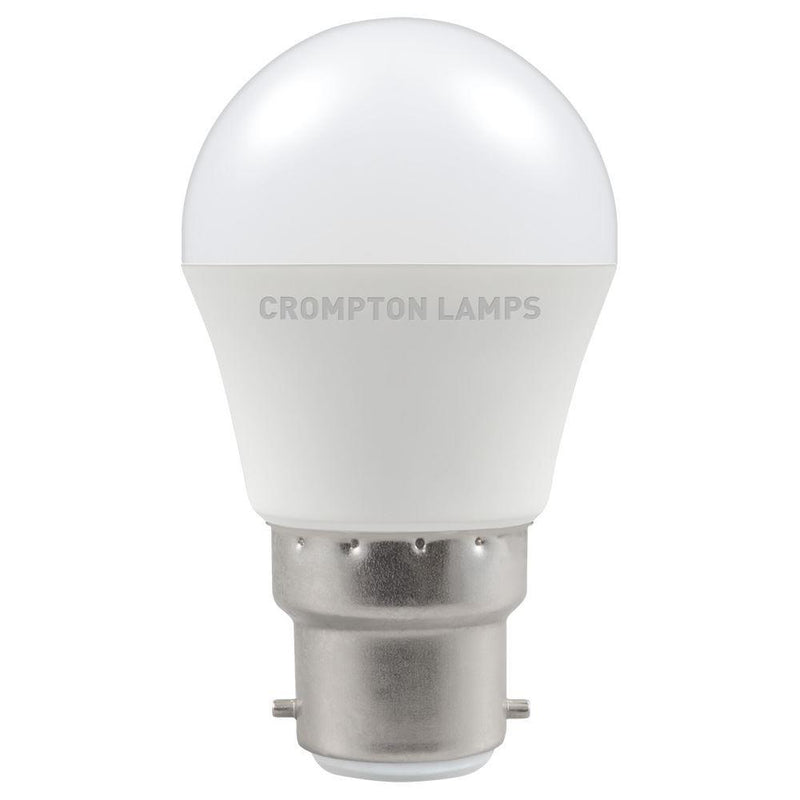 Crompton 5.5 Watt B22 LED Golf Ball Bulb (Frosted) in Daylight