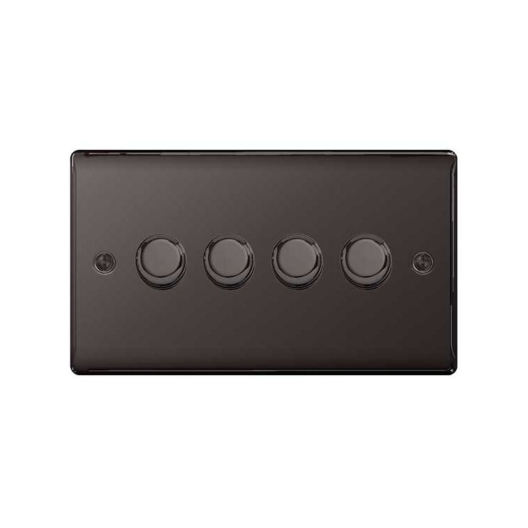 BG Nexus Metal 4 Gang Dimmer Switch in Black Nickel - NBN84-01