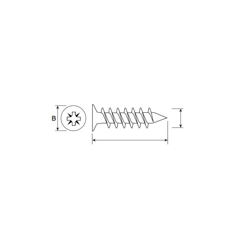 UniCrimp Countersunk 8x1.5" Twin Thread CSK Pozi Screws (200 Pack)