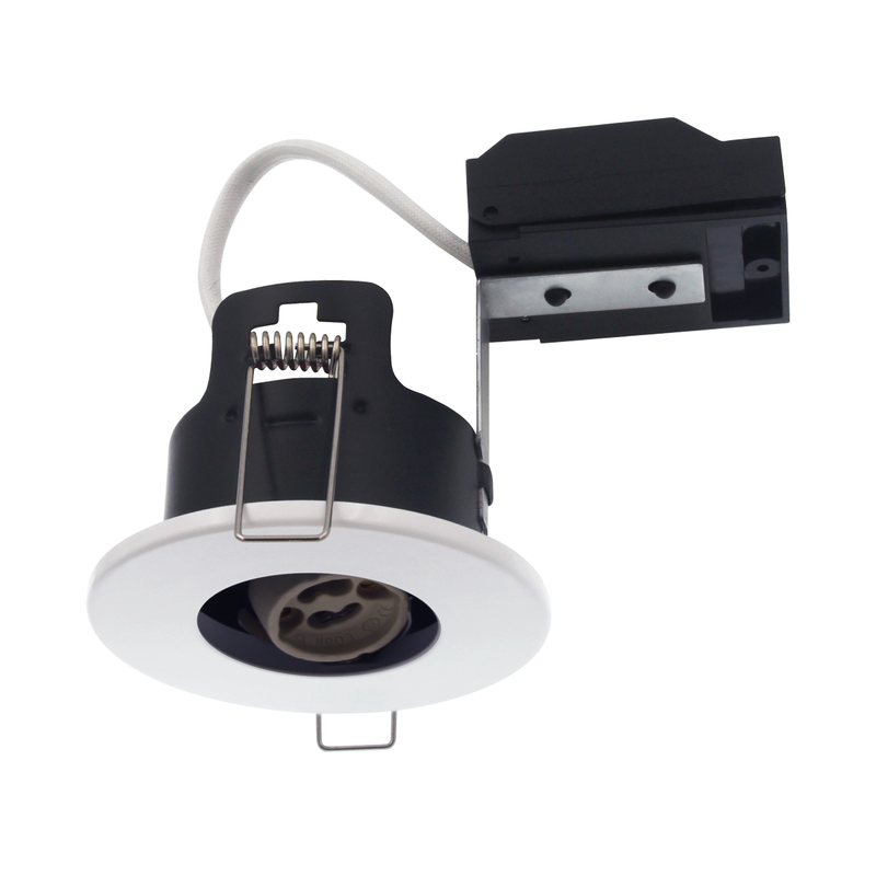 GU10 Fire Rated Fixed Downlight in Matt White ELD