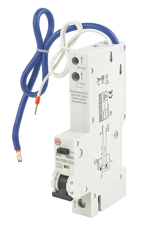 Wylex RCBO NHXSBS1B20 20 Amp Type A 30MA SP